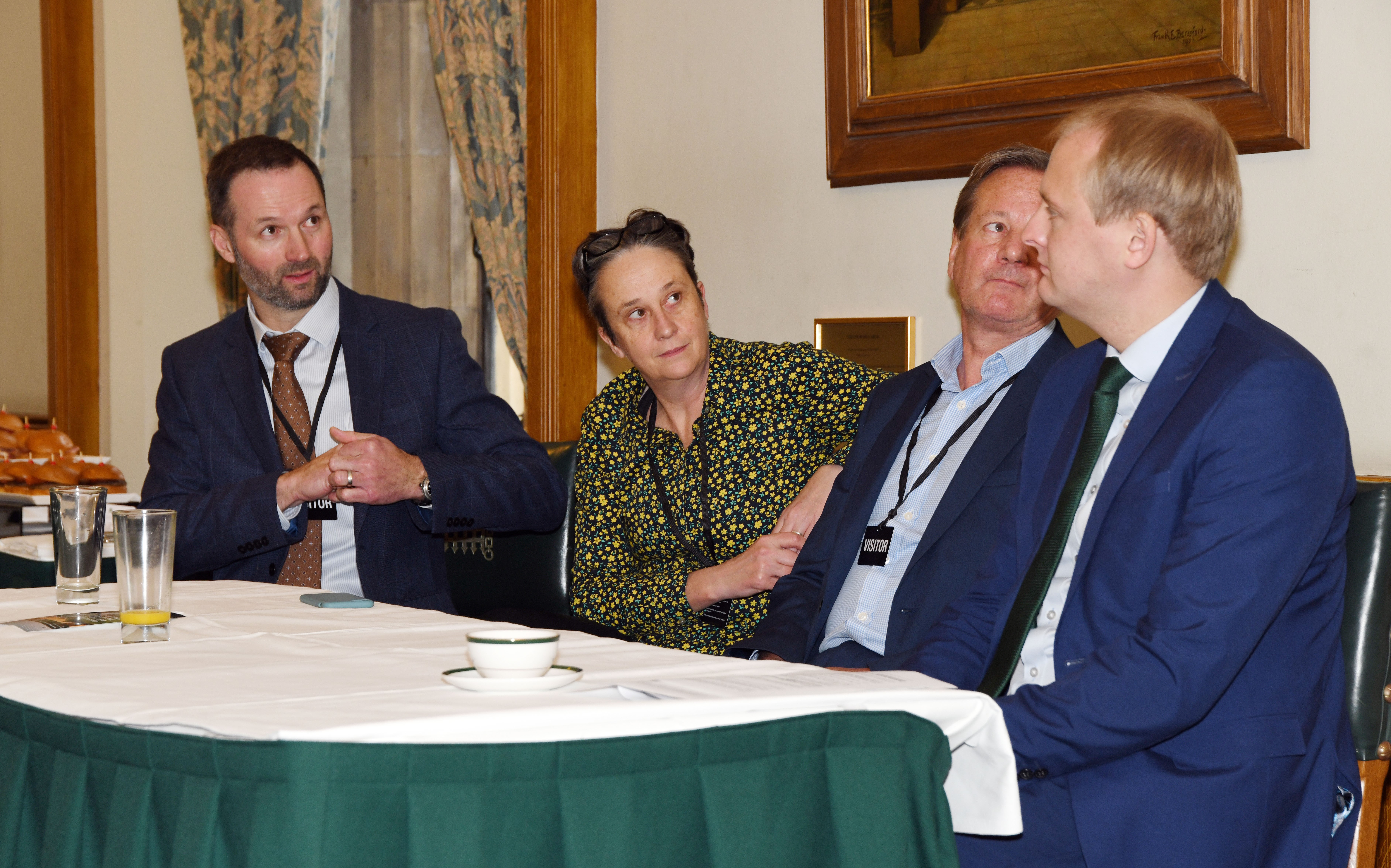 L-R: Tom Barnes, Anna Brown, Stuart Goodall and Ben Lake MP