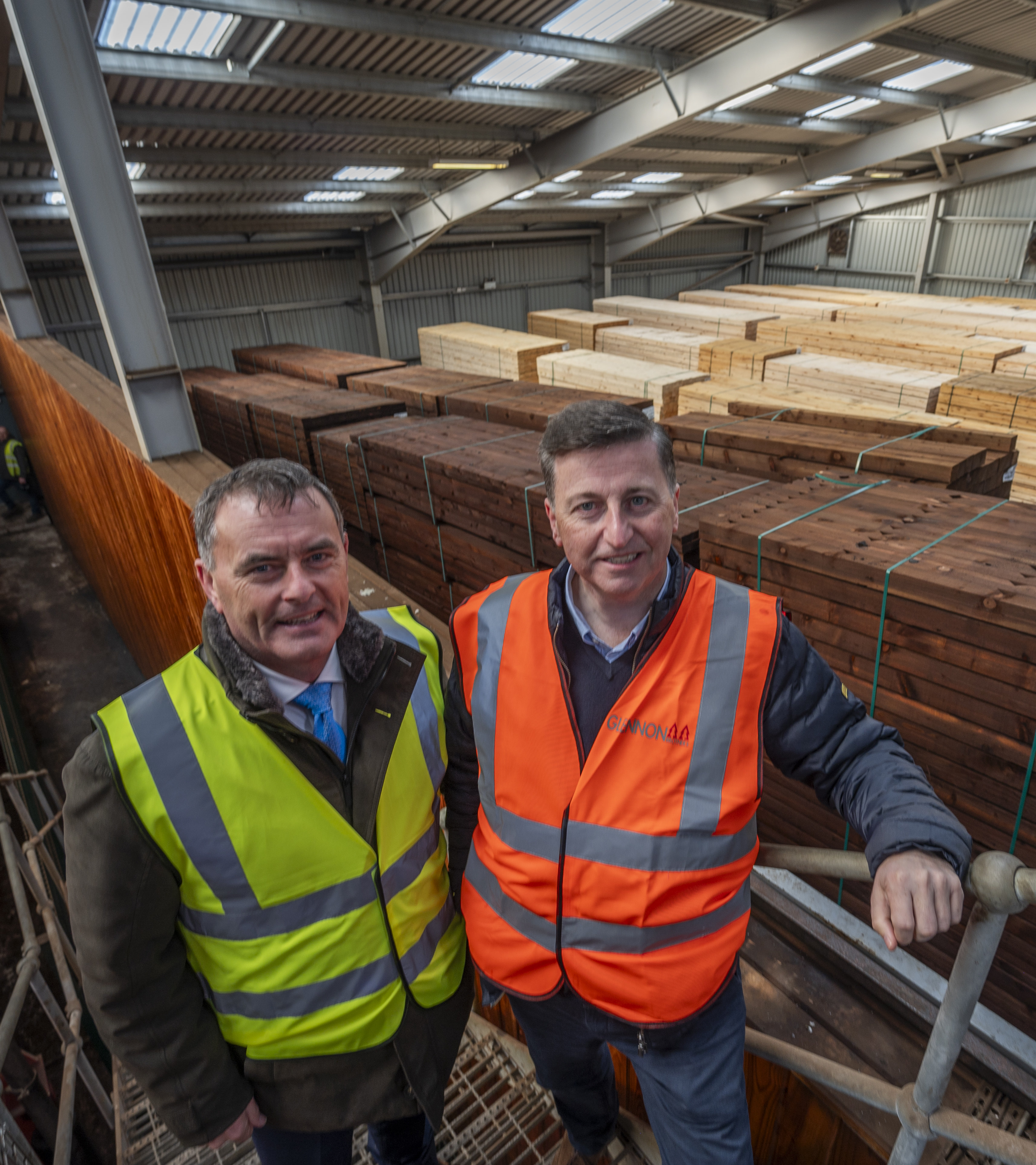 Douglas Alexander and Pat Glennon at Windymains sawmill